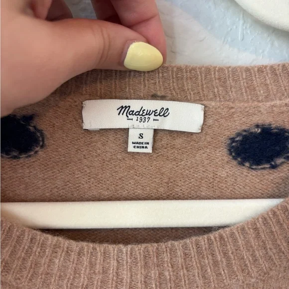 Madewell 100% Merino Wool Polka Dot Crewneck Sweater - Picture 5 of 7